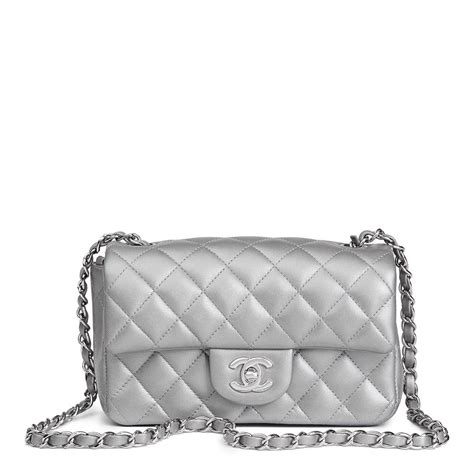 chanel whipstitch flap bag|Small flap bag, Tweed, lambskin & silver metal, light gray.